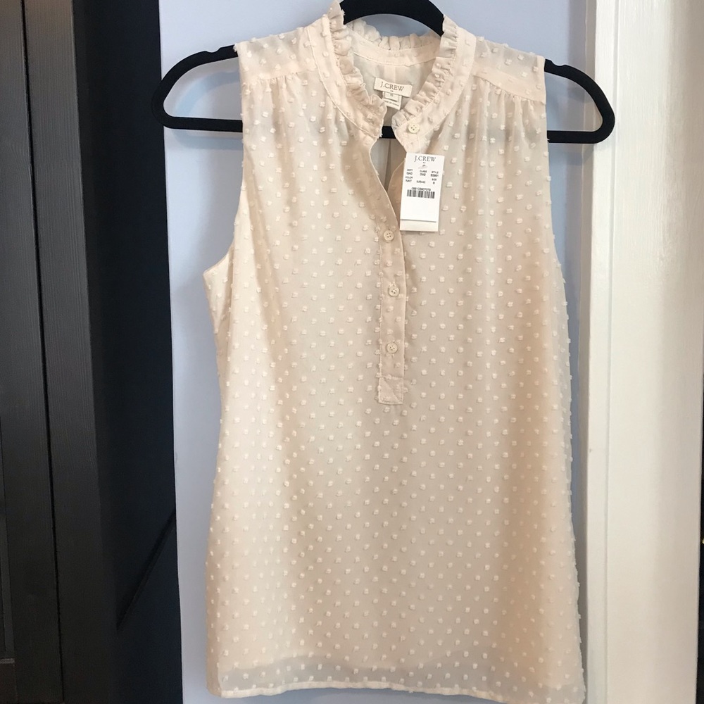 NWT J. Crew cream size 6 sleeveless blouse